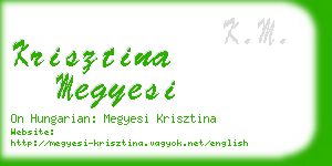 krisztina megyesi business card